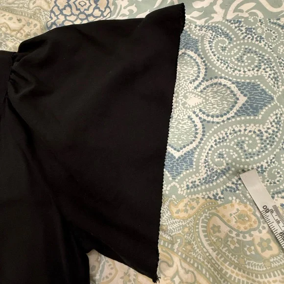 Old Navy Embroidered V Neck Swing Tiered Dress Black Medium Tall - Picture 6 of 10